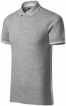 Contrasterend poloshirt voor heren, donkergrijs marmer