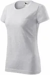 Dames eenvoudig T-shirt, lichtgrijs marmer