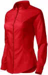 Dames katoenen blouse met lange mouwen, rood