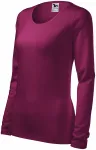 Dames nauwsluitend T-shirt met lange mouwen, fuchsia