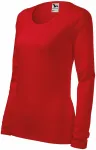 Dames nauwsluitend T-shirt met lange mouwen, rood