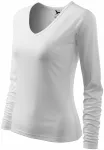 Dames nauwsluitend T-shirt, V-halslijn, witte Dames nauwsluitend T-shirt, V-halslijn, witte