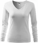 Dames nauwsluitend T-shirt, V-halslijn, witte Dames nauwsluitend T-shirt, V-halslijn, witte