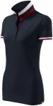 Dames poloshirt met kraag omhoog, donkerblauw