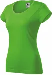 Dames slim fit T-shirt met ronde halslijn, appel groen