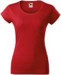 Dames slim fit T-shirt met ronde halslijn, rood Dames slim fit T-shirt met ronde halslijn, rood