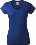 Dames slim fit T-shirt met V-halslijn, koningsblauw Dames slim fit T-shirt met V-halslijn, koningsblauw