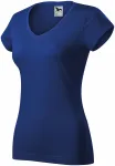 Dames slim fit T-shirt met V-halslijn, koningsblauw Dames slim fit T-shirt met V-halslijn, koningsblauw