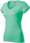 Dames slim fit T-shirt met V-halslijn, munt