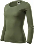 Dames T-shirt met lange mouwen, khaki Dames T-shirt met lange mouwen, khaki