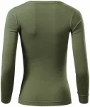 Dames T-shirt met lange mouwen, khaki Dames T-shirt met lange mouwen, khaki