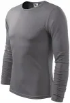 Heren T-shirt met lange mouwen, staal grijs
