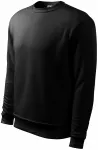Heren/kinder sweatshirt over het hoofd, zonder capuchon, zwart